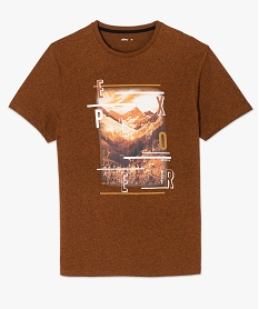 tee-shirt homme avec motif grands espaces brun tee-shirtsC122201_4