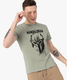 tee-shirt homme avec motif the mandalorian - star wars vert tee-shirtsC123001_1