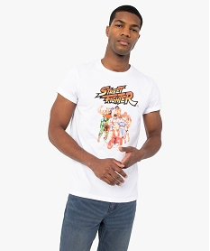 tee-shirt homme avec motif - street fighter blanc tee-shirtsC124301_1