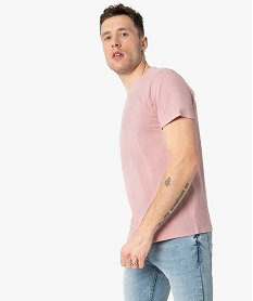 tee-shirt homme a manches courtes et col rond rose tee-shirtsC124701_2