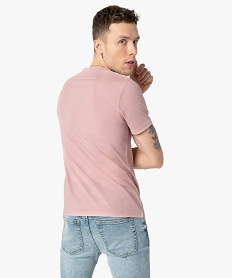 tee-shirt homme a manches courtes et col rond rose tee-shirtsC124701_3