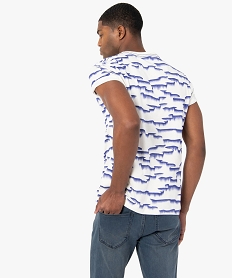 tee-shirt homme imprime bicolore bleu tee-shirtsC125401_3
