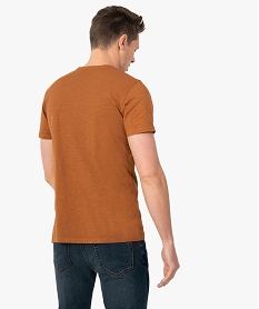 tee-shirt homme col tunisien a manches courtes au coloris unique brun tee-shirtsC126801_3