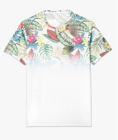 tee-shirt homme manches courtes a motif tropical delave gris tee-shirtsC127501_3