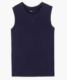 debardeur a col rond uni homme bleunavy tee-shirtsC128201_3