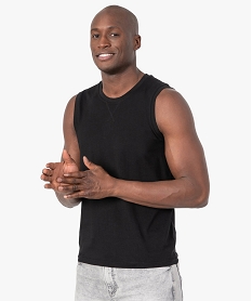 GEMO Débardeur à col rond uni homme Noir