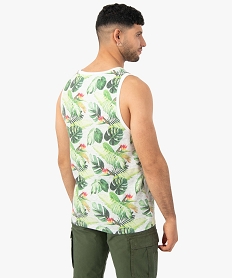 debardeur homme a motifs tropicaux avec inscription vert tee-shirtsC128501_3