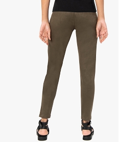 pantalon femme en suedine coupe slim vertC128701_3