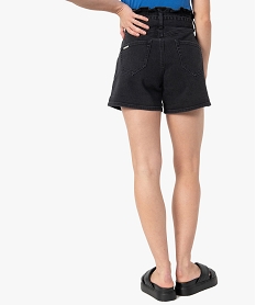 short femme en jean avec ceinture - lulucastagnette noir shortsC131001_3