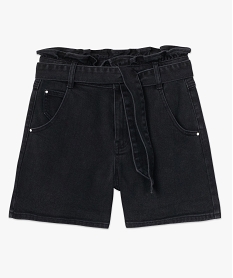 short femme en jean avec ceinture - lulucastagnette noir shortsC131001_4