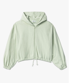 sweat femme a capuche coupe courte vert sweatsC132301_4