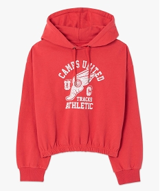 sweat femme court a capuche - camps united rouge sweatsC133001_4