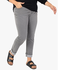 GEMO Jean femme grande taille extensible coupe Slim Gris