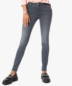 GEMO Jean Skinny taille normale délavé femme Gris