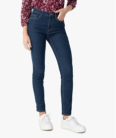 GEMO Jean femme coupe Slim taille haute Bleu