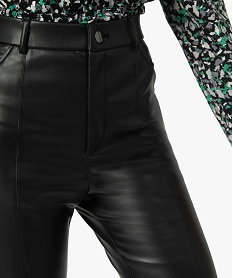 pantalon femme taille haute en synthetique esprit rock noir pantalonsC138801_2