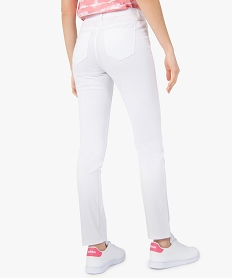 pantalon femme en toile denim coupe slim blanc pantalonsC139101_3