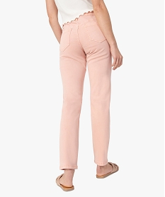 pantalon femme en denim avec poches plaquees rose pantalonsC139401_3