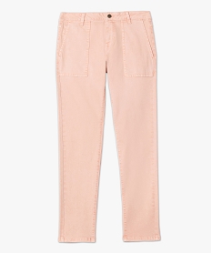 pantalon femme en denim avec poches plaquees rose pantalonsC139401_4