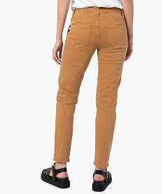 pantalon femme en denim avec poches plaquees brun pantalonsC139501_3