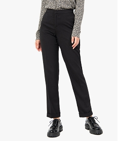 pantalon femme en toile avec ceinture fantaisie noir pantalonsC140001_1