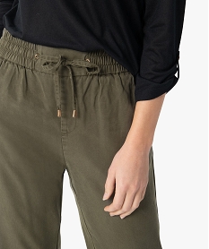 pantalon femme avec large ceinture elastiquee vert pantalonsC140201_2