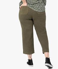pantacourt femme grande taille avec poches plaquees sur l’avant vert pantalons et jeansC140801_3