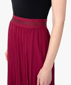 jupe femme plissee avec taille elastiquee rougeC142901_2