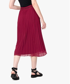 jupe femme plissee avec taille elastiquee rougeC142901_3