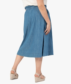 jupe femme grande taille en chambray fermeture boutons bleuC143201_4