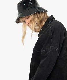 veste femme en jean coupe oversize noirC146301_2