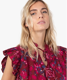 blouse femme a manches courtes a motifs fleuris imprime blousesC150601_2