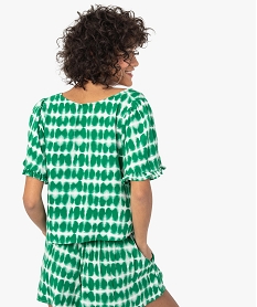 blouse femme imprimee a manches courtes coupe courte imprimeC150801_3