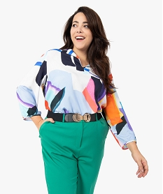 blouse femme fluide multicolore imprime chemisiers et blousesC151401_1