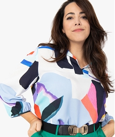 blouse femme fluide multicolore imprime chemisiers et blousesC151401_2