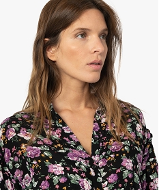 chemise femme en crepe avec empiecements fronces aux epaules imprime chemisiersC151701_2