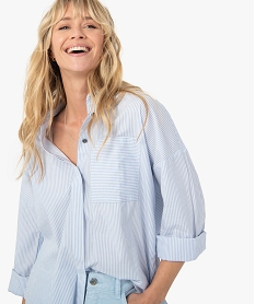 chemise femme rayee a manches longues imprime chemisiersC152201_2
