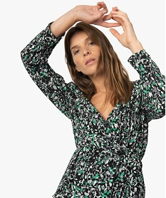 blouse femme a epaulettes forme cache-cour imprime blousesC154501_1