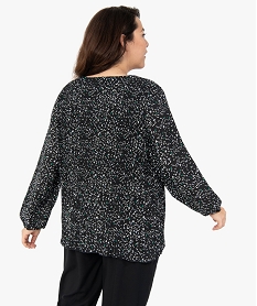 blouse femme grande taille en voile plisse a motifs blancC155301_3