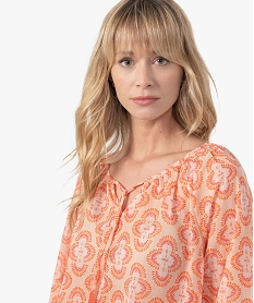 blouse femme en voile avec fines rayures pailletees imprime blousesC155701_2