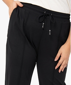 pantalon femme grande taille avec couture sur lavant noirC162601_2