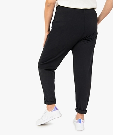 pantalon femme grande taille avec couture sur l’avant noirC162601_3