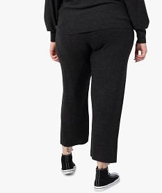 pantalon femme grande taille en maille souple avec large ceinture gris leggings et jeggingsC162701_3