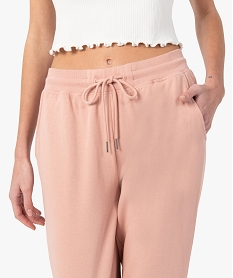 pantalon de jogging femme molletonne rose pantalonsC163001_2