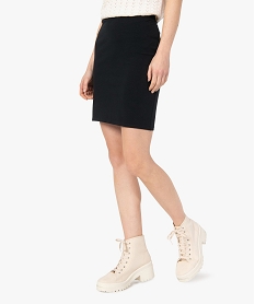 GEMO Jupe femme courte en jersey forme tube noir chine