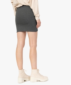 jupe femme courte en maille extensible devant croise gris jupesC165001_3
