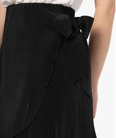 jupe femme forme portefeuille en maille gaufree noirC165101_2