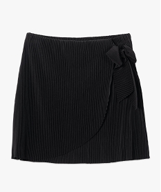 jupe femme forme portefeuille en maille gaufree noir jupesC165101_4