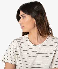 tee-shirt femme raye avec dos plus long imprime t-shirts manches courtesC173101_3