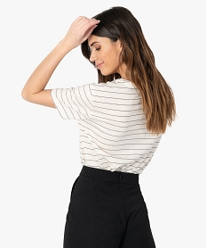 tee-shirt femme raye avec dos plus long imprimeC173101_4